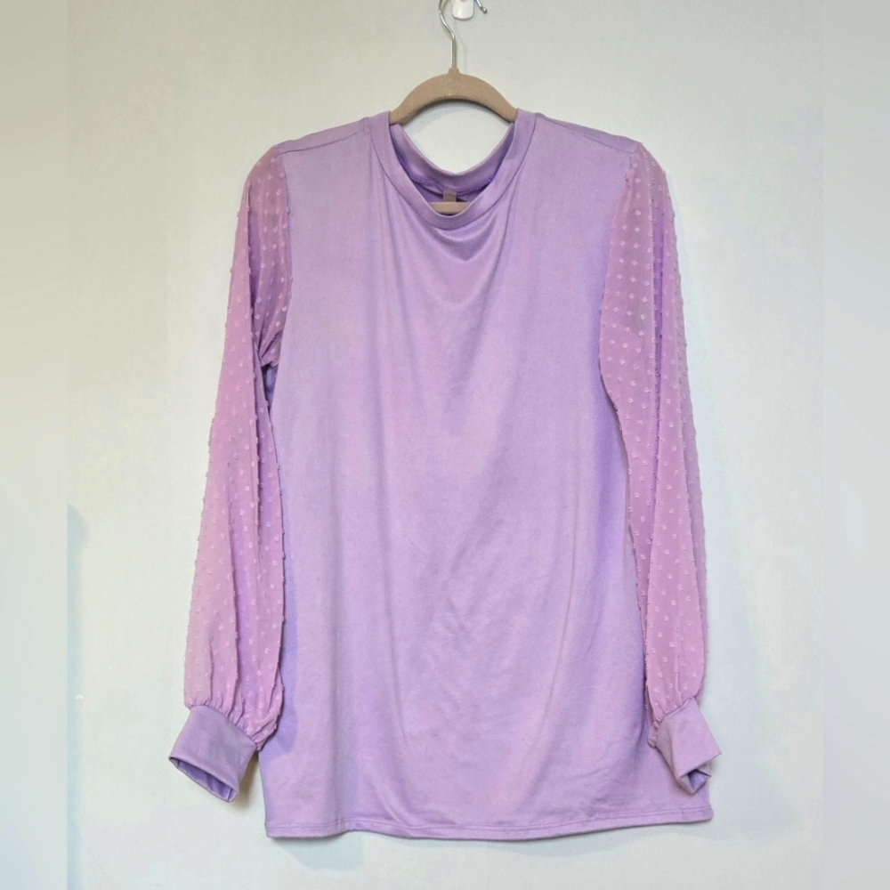 4 for $25 💥 Lavender Long Sheer Sleeve Women's Top size LG
